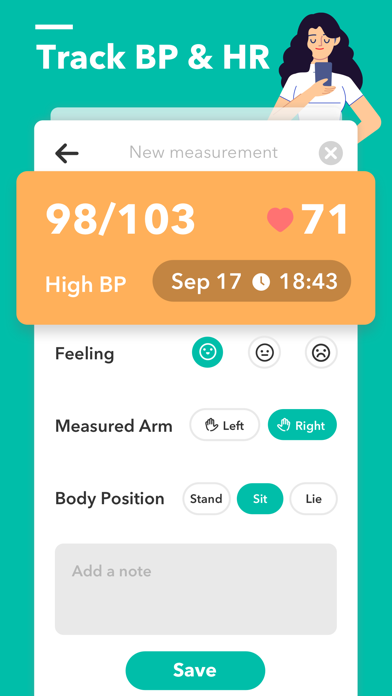 Blood Pressure App ++ Screenshot