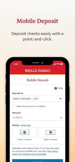 Wells Fargo Mobile app screenshot