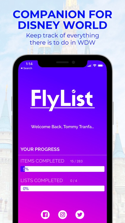 FlyList - Tracking for Disney