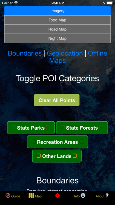 US State Parks and Forests Map Screenshot