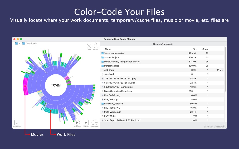 #6. Sunburst Disk Space Mapper (macOS) 由: Amsterdamsoft LLC