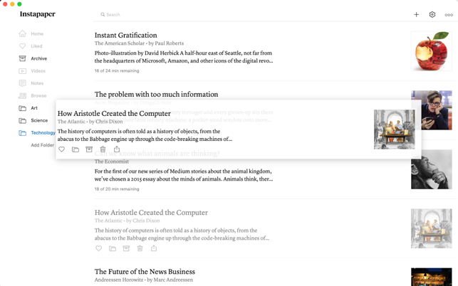 Instapaper Screenshot