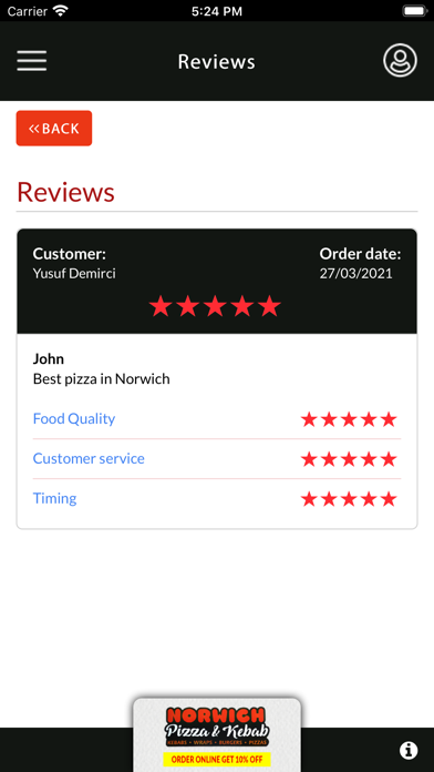 NORWICH PIZZA & KEBAB Screenshot