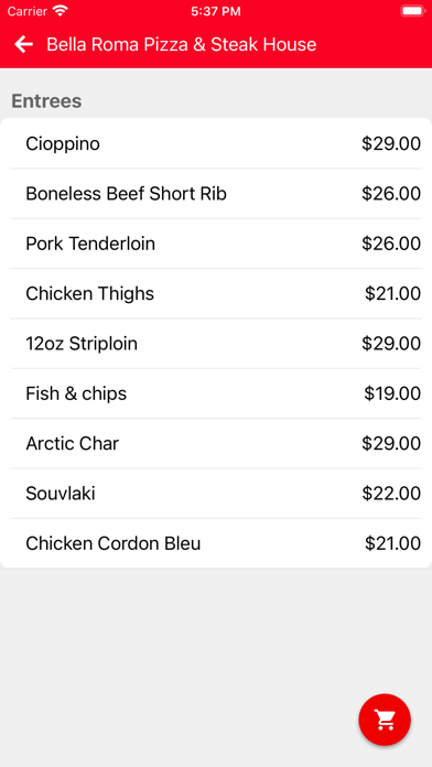 Bella Roma Pizza & Steak House Screenshot