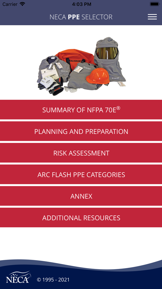 #2. NECA 70E® PPE Selector Guide (iOS) Podle: National Electrical Contractors Association (NECA)