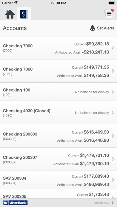 West Bank eCorp Mobile Screenshot