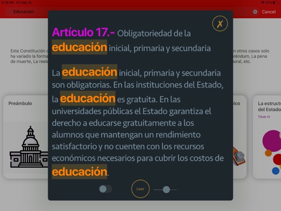 Screenshot #6 pour Constitución Política del Perú