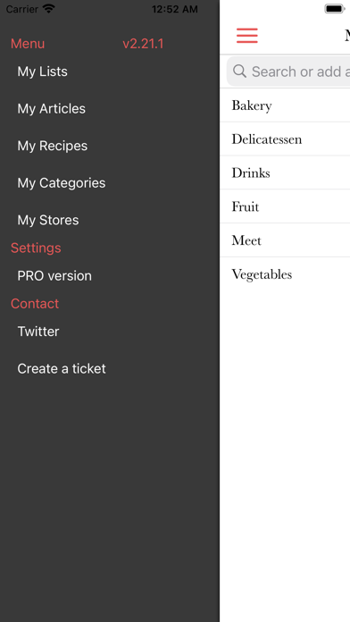 My Shopping List, Grocery list Screenshot