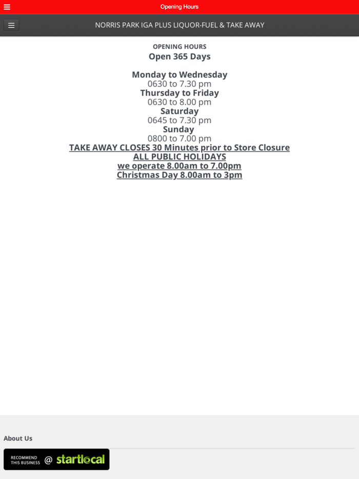 Norris Park IGA Take Away