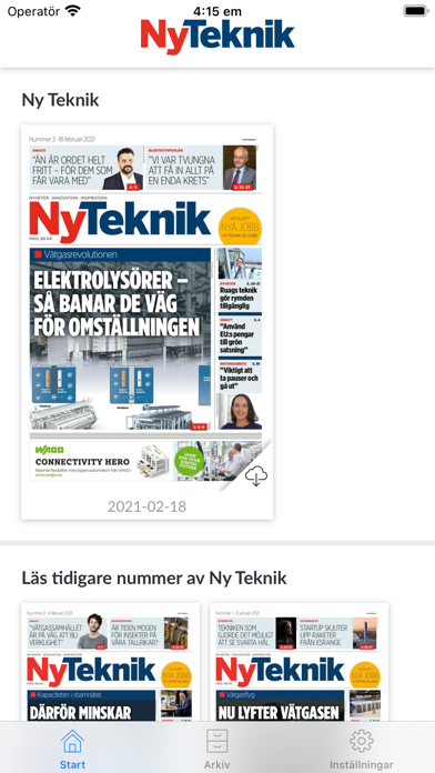 Ny Teknik e-tidning Screenshot