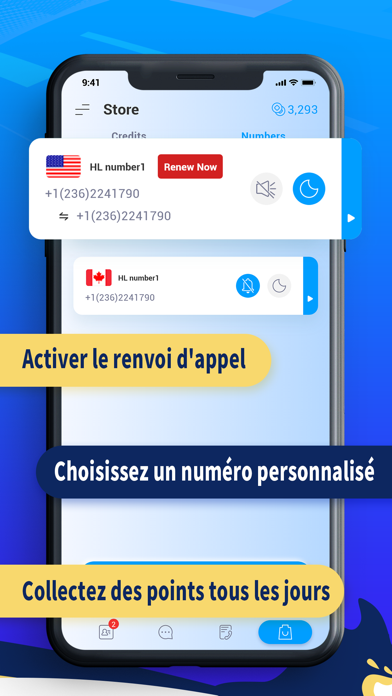Screenshot #3 pour CallsUp - 2nd Phone Number&sms