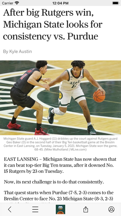 Spartans Basketball News Screenshot
