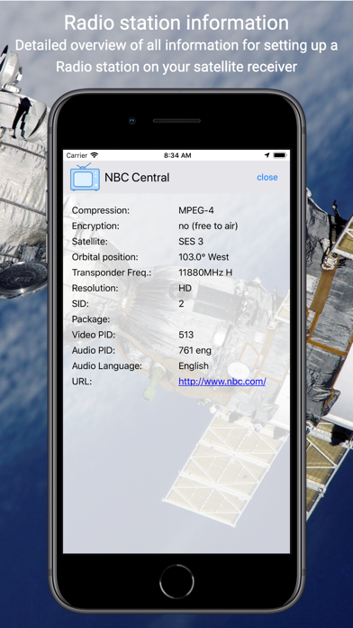 Satellite channels Screenshot