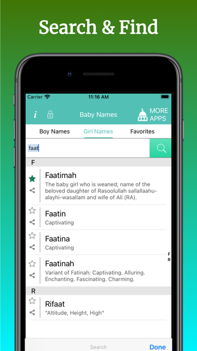 Screenshot #3 pour Muslim Baby Names - Islam