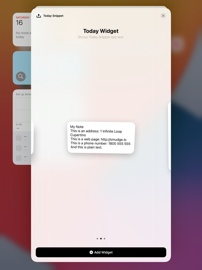 Today Snippet Widget