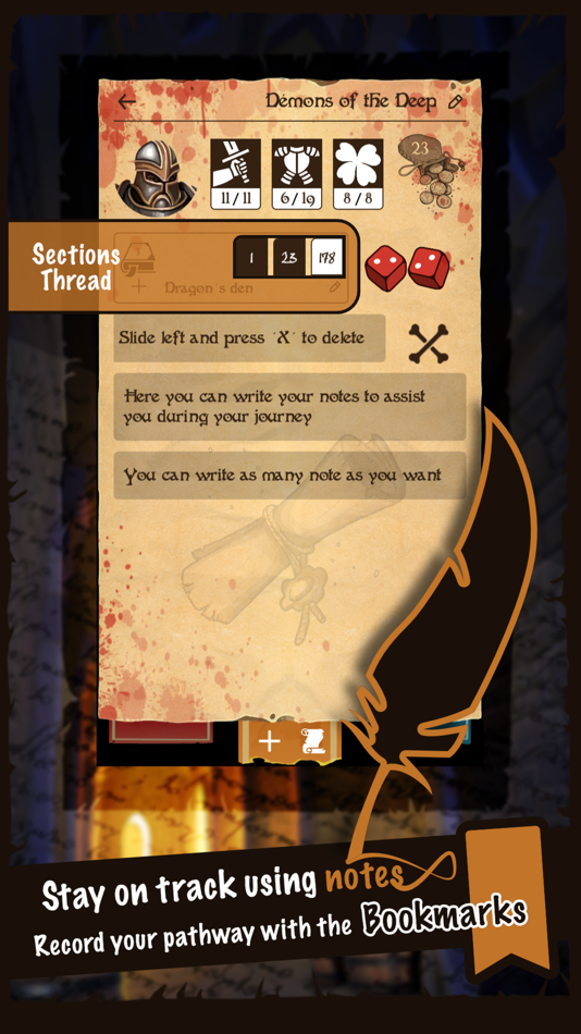 #2. Adventure Sheet: for Gamebooks (iOS) By: Alexandre Guidet