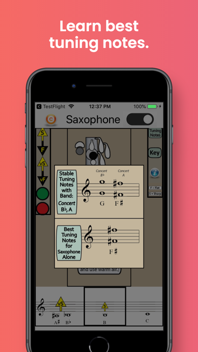 Saxophone Fingering & Tuning Screenshot