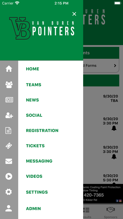Van Buren Pointers Athletics Screenshot