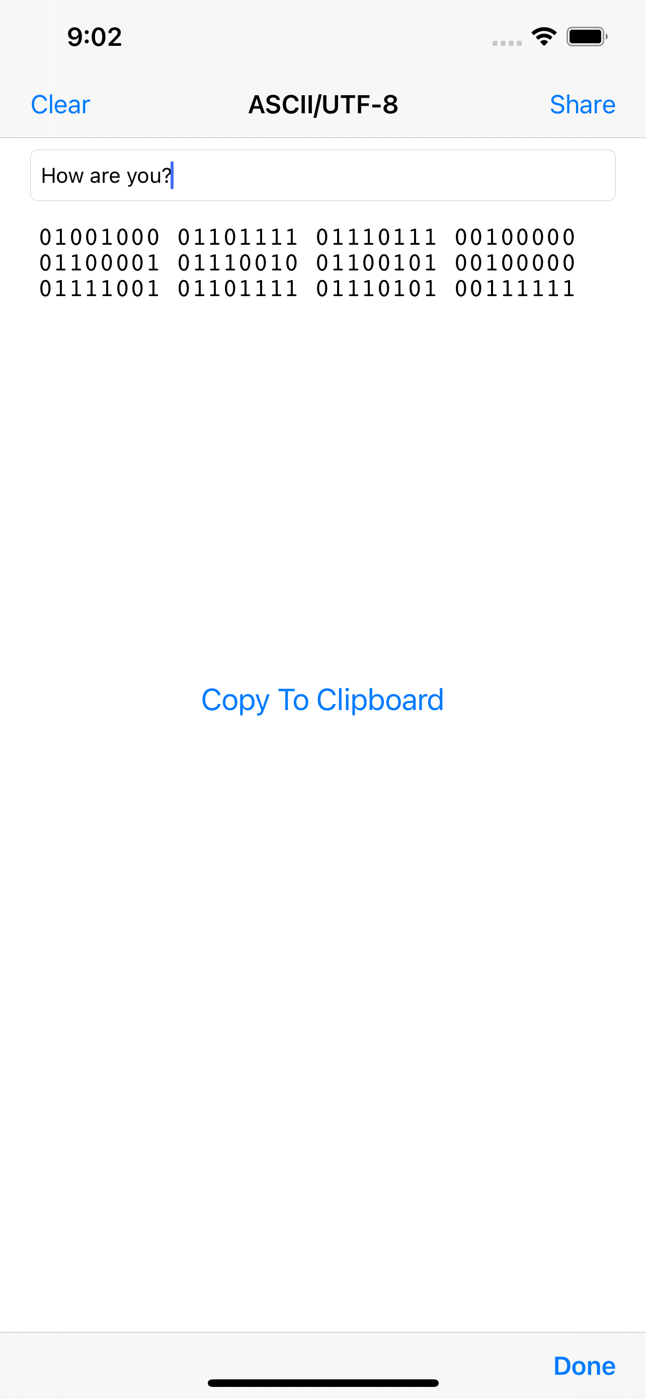 Text To Binary Converter