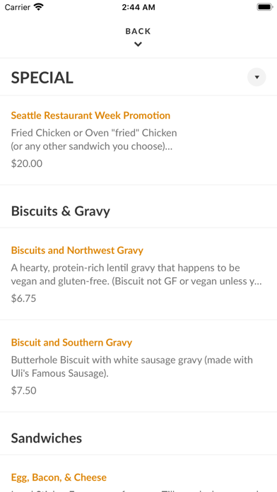 Honest Biscuits Seattle Screenshot