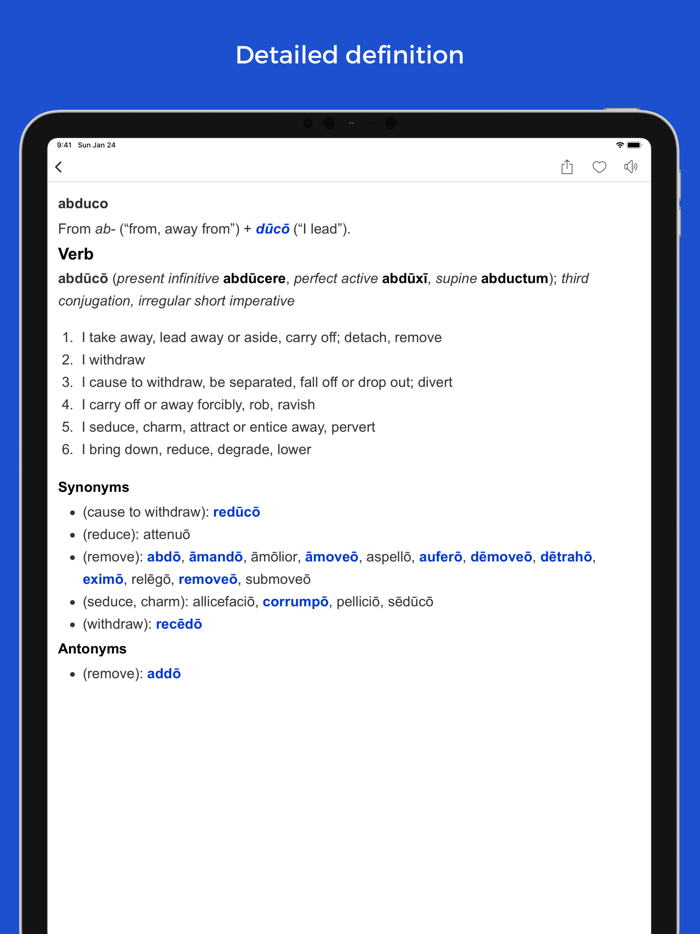 Latin vocabulary flashcards