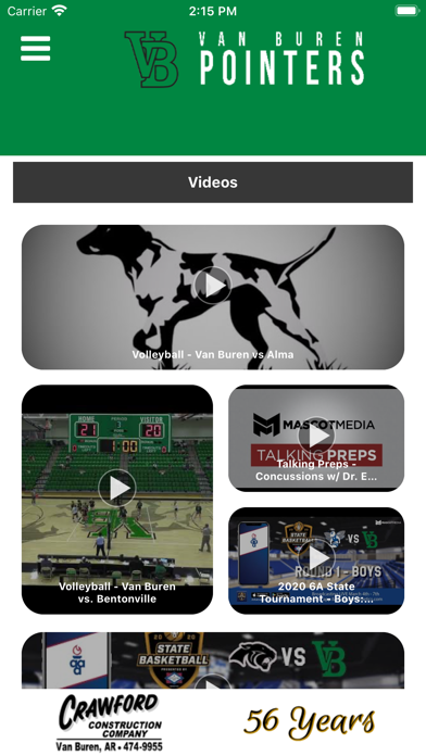 Van Buren Pointers Athletics Screenshot