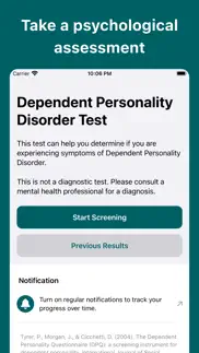 dependent personality d. test iphone screenshot 1