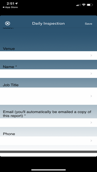 Safer Venue Inspections Screenshot