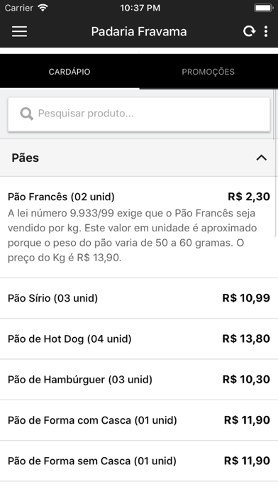 Fravama Panificadora Screenshot