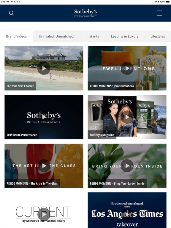 Sotheby's International Realty iPad screenshot