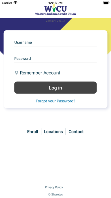 Western Indiana Credit Union Screenshot