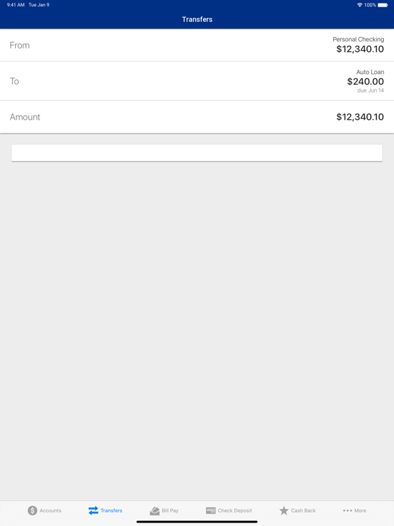 Allegiance Credit Union iPad screenshot 4 - Finance app