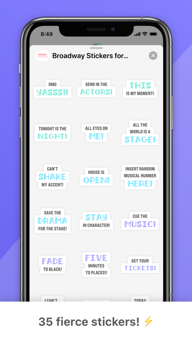 Broadway Stickers for iMessage Screenshot