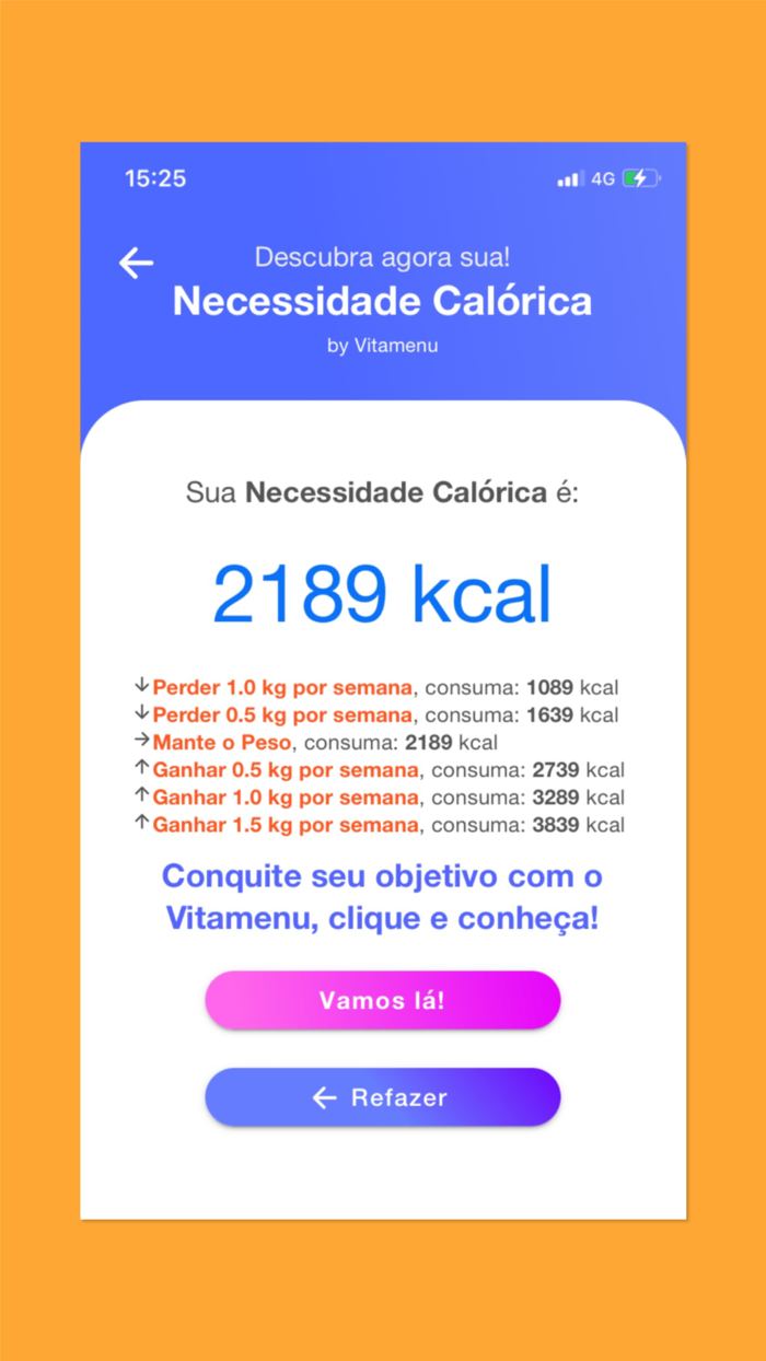 Calorias Diárias and Basal