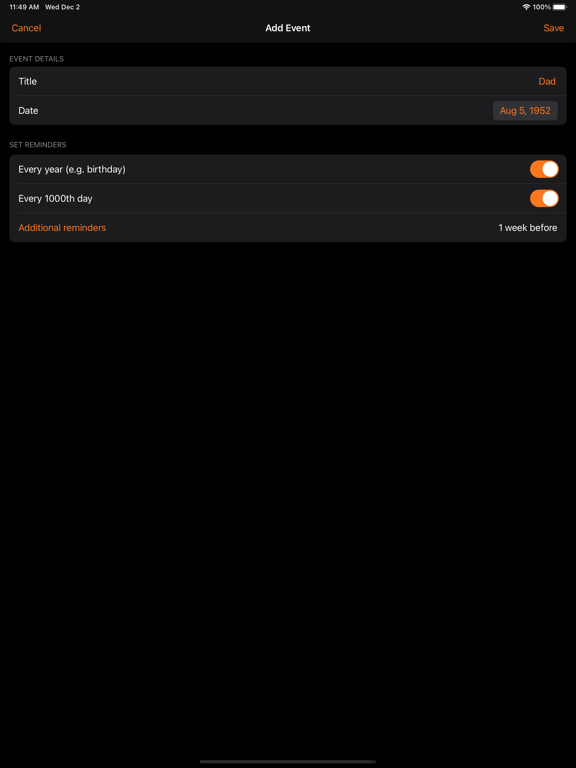 Screenshot #6 pour Day Count & Birthday Reminder