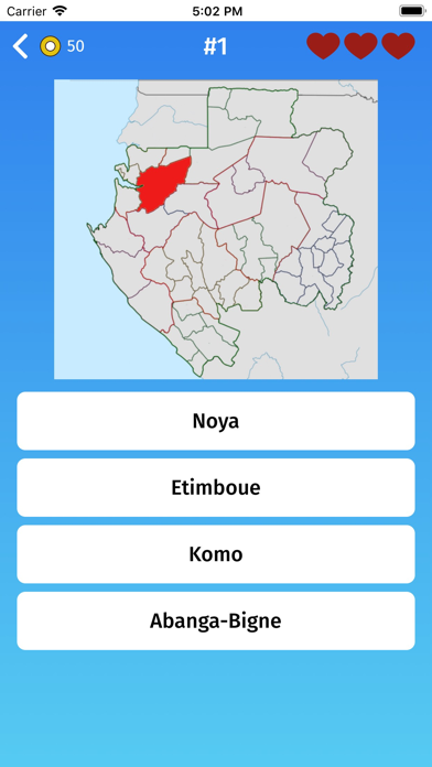 Gabon: Departments Quiz Game Screenshot