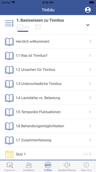 UNITI Tinnitus Study Screenshot