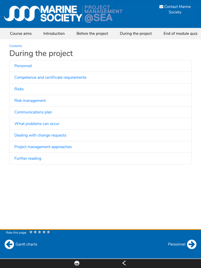 Project Management at Sea