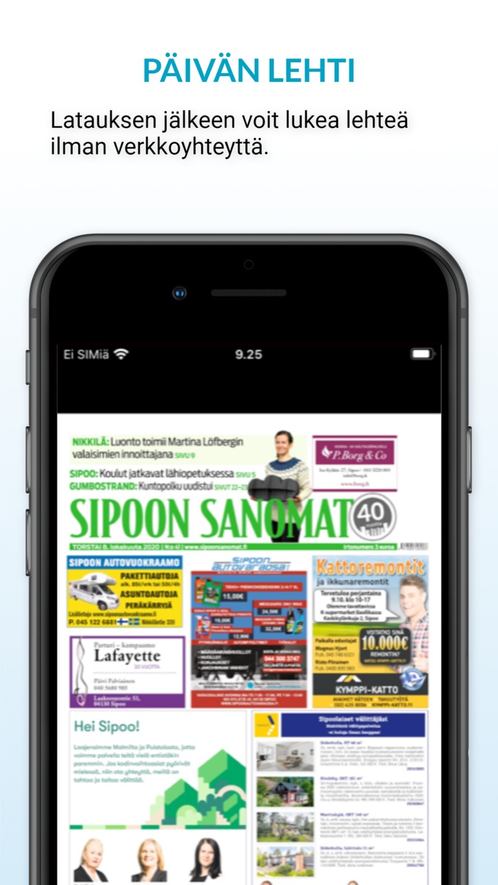 Sipoon Sanomat päivän lehti