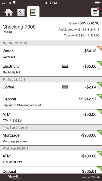 NewFirst Nat'l Bank Business Screenshot