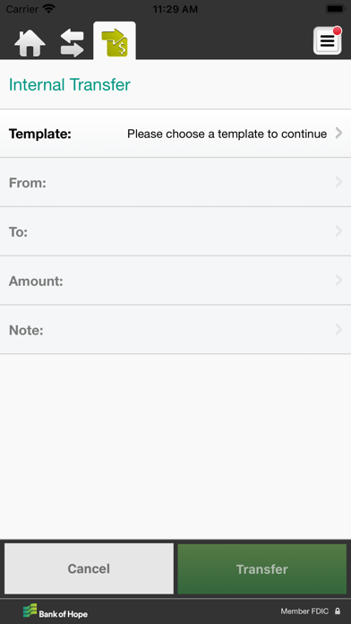 Bank of Hope Business Banking Screenshot