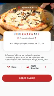 sparrow’s pizza iphone screenshot 2