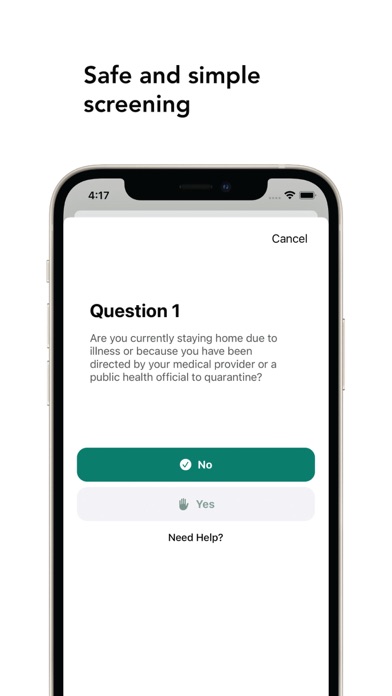 School Wellness Screener Screenshot