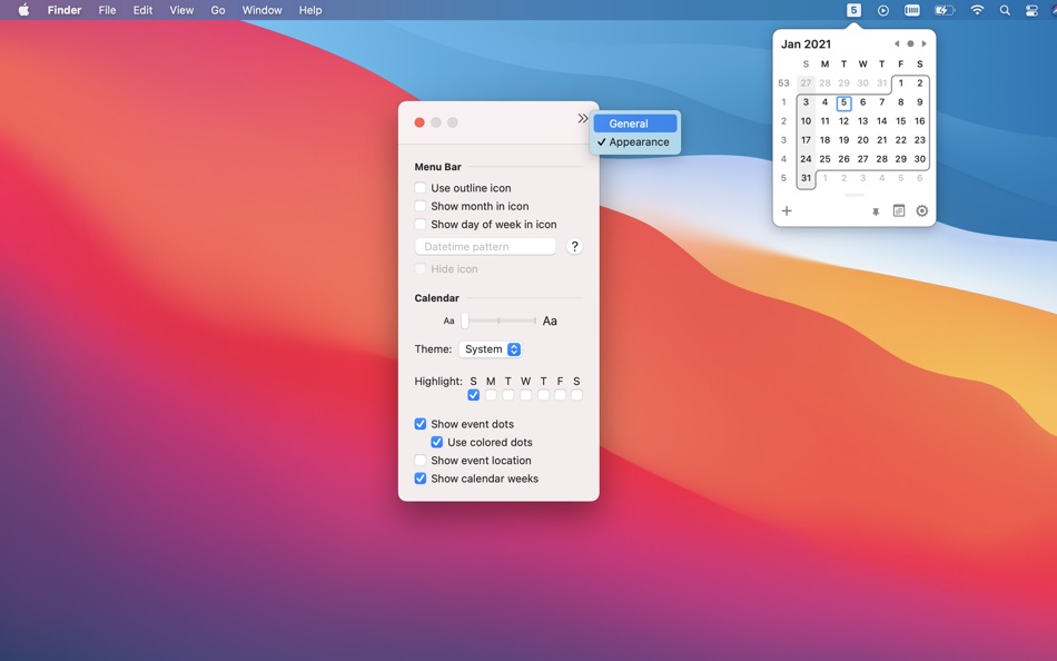 #5. Mini Calendar - Menu Bar (macOS) 由: Kalavathi Ekambaram