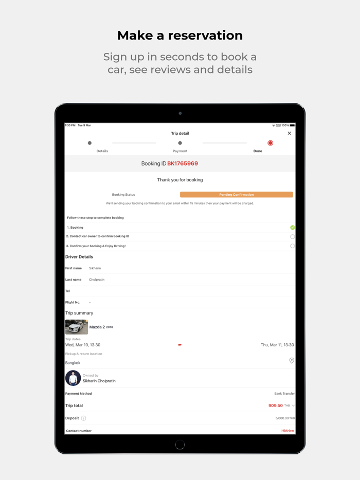 Drivemate P2P car rental