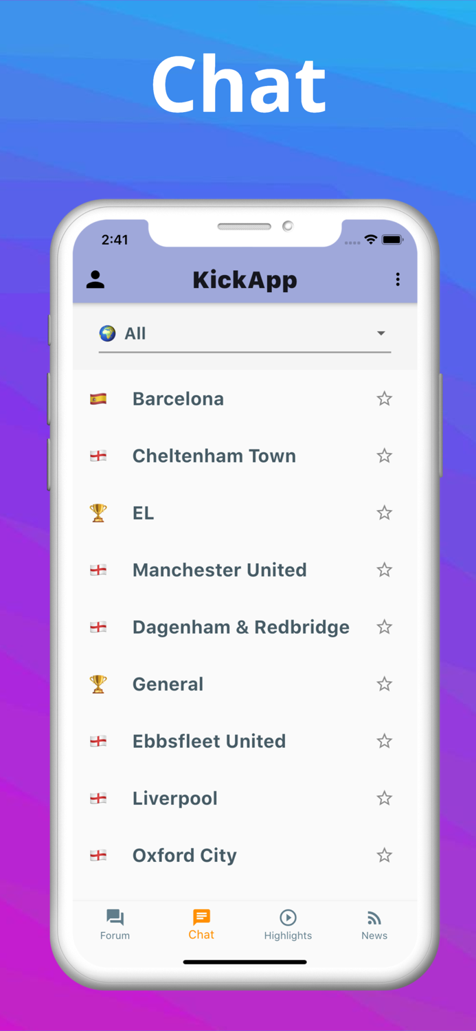 KickApp - Football chat app