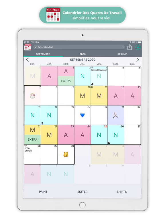 Screenshot #4 pour Calendrier De Quart De Travail