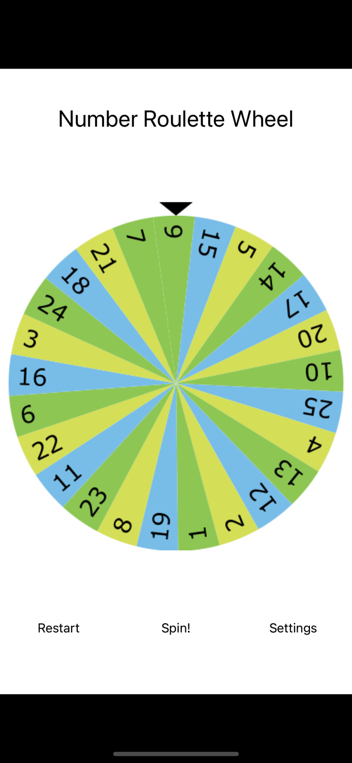 Number Roulette Wheel