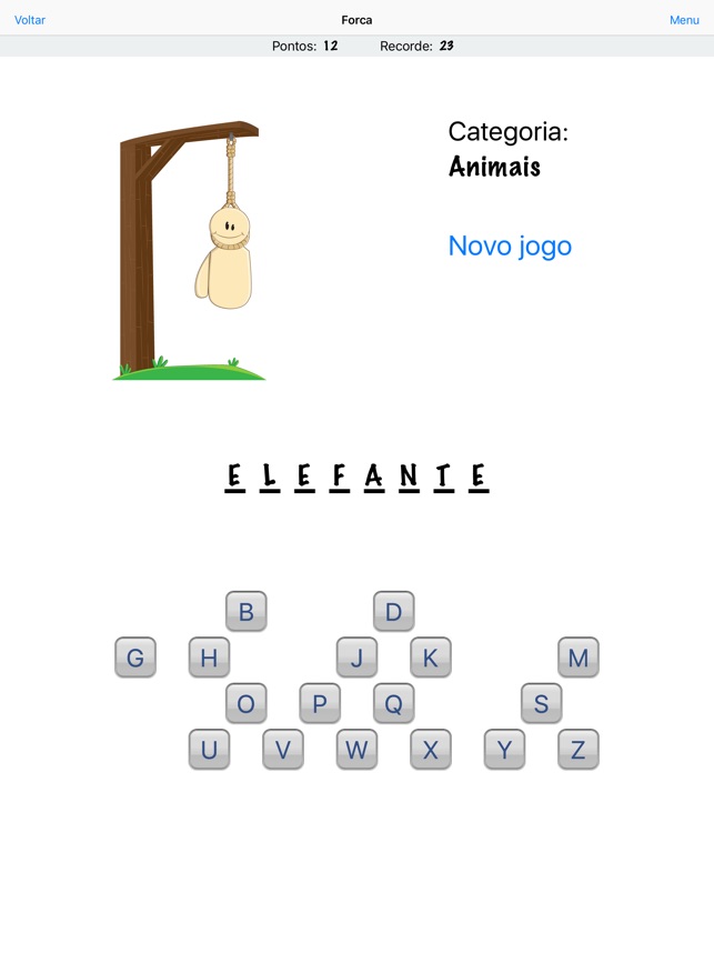 Jogo da forca - Palavras na App Store