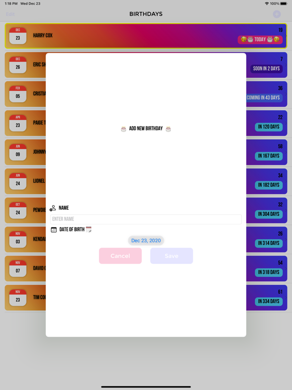 Screenshot #5 pour Birthday List Manager